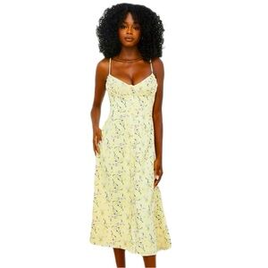 HOUSE OF CB “Annabella” lemon floral midi sun dress💛💛